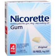 Nicorette Nicotine Gum 4mg Original, 110 Each (Pack of 4)