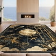 thumbnail image 2 of Design&I 8'x10' Washable Area Rug Extra Large Skid-Resistant Low Profile Snake Vintage Boho Bamboo With Gothic Bird Medallion Accents for Living Room, Family, 2 of 7