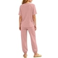thumbnail image 5 of WRKEKC Girls Athletic Sets Printed Round Neck Short Sleeve T Shirt and Pocket Long Pants Set for 5-14 Years, 5 of 7