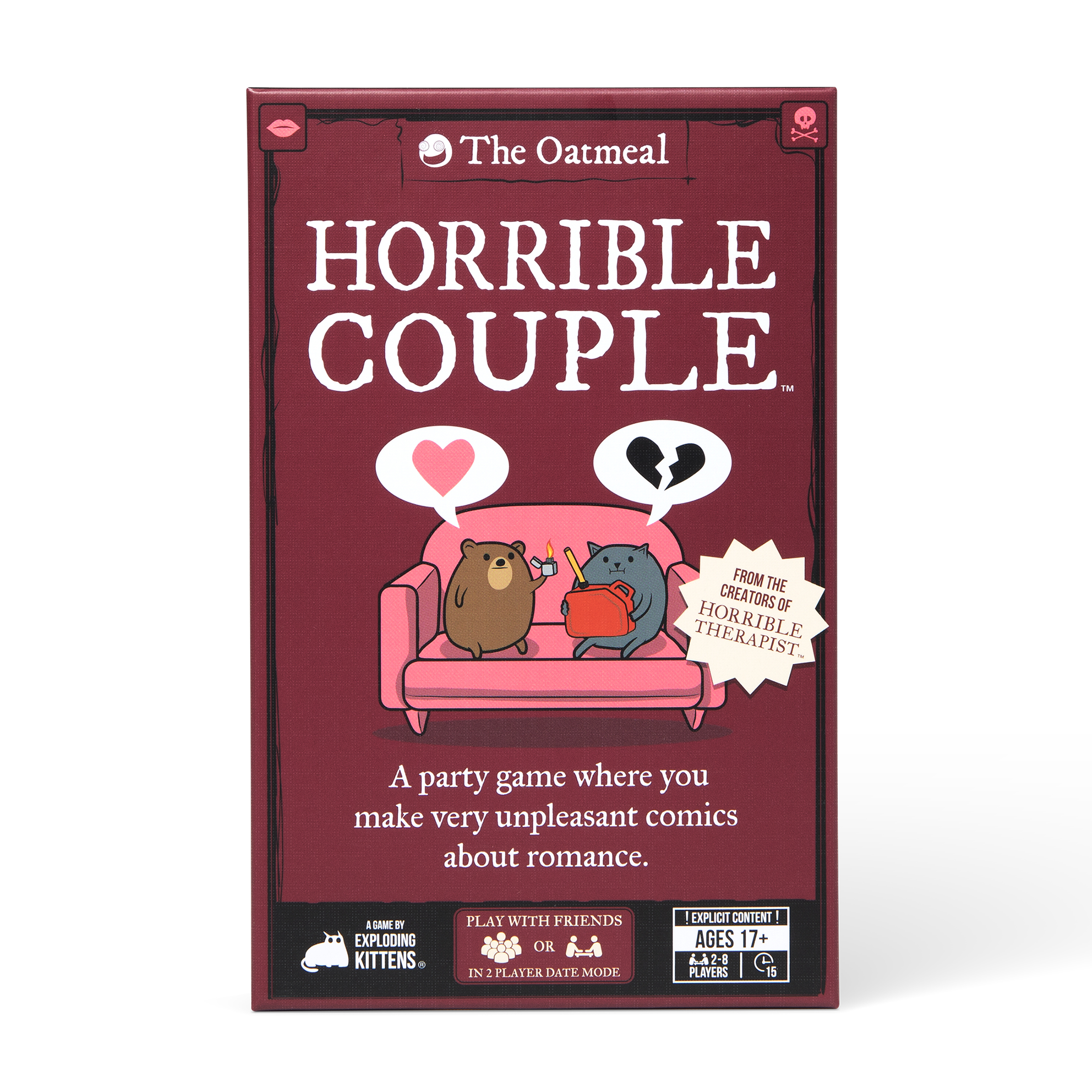 Exploding Kittens Horrible Couple Card Game photo 7