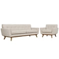 thumbnail image 3 of Modway Engage Modern Fabric 2-Piece Sofa Set with Armchairs in Beige, 3 of 8