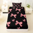 thumbnail image 3 of Erosebridal Cute Ribbon Bow Twin Sheet Sets 3pcs for Girls,Teens Women Flying Butterfly Bedding,Breathable Home Decor, 3 of 5