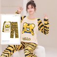 thumbnail image 2 of Conjunto de pijama anudado para Mujer, ropa de dormir de tigre de dibujos animados para adolescentes, Moda de Primavera y otoño, 3XL, 2 of 4