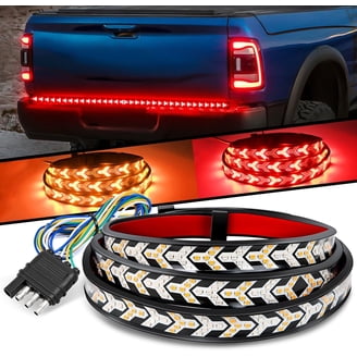 OUMURS 48 LED Motorcycle Flexible Tail Light Strip – Integrated Amber Turn Signals & Red Brake Light (8 Inch)
