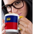 thumbnail image 2 of 3drose, Flag of Liechtenstein - Blue Red Gold Ducal Crown - Microstate European Country - Europe World Flags, 15oz Two-tone Yellow Mug, 2 of 6