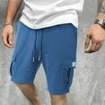 thumbnail image 4 of Nebwoak Mens Summer Cargo Shorts Stretch Elastic Waist Casual Baggy Active Sweat Shorts with Pockets, 4 of 6