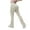 Beige, variant on Women's Ribbed Knit Flared Pants, Stretchy Fitted Bell Bottom Yoga Pants White L