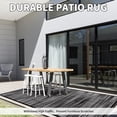thumbnail image 2 of VUNATE Outdoor Rug Carpet 9'x12' Waterproof Reversible Patio Rug Portable Modern Abstract Indoor Outdoor Rug Plastic Straw Rug for RV Camping Garden Picnic Deck Backyard Porch Decor Black and Gray, 2 of 7