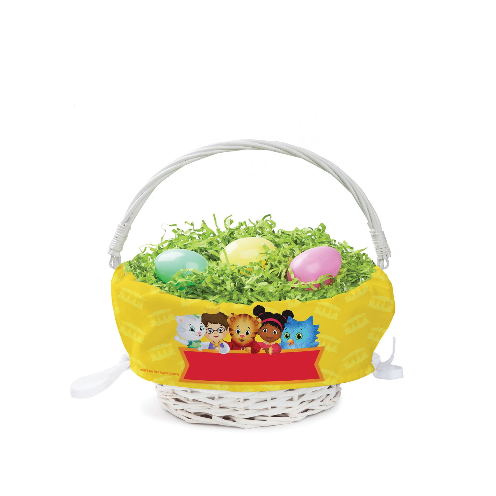 Daniel Tiger's Neighborhood Personalized Easter Basket with Custom Name Printed on Yellow Liner, Best Friends