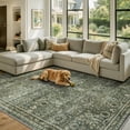thumbnail image 3 of Lahome Large Dark Olive Green Area Rugs, Washable Area Rugs 9x12 Living Room, Boho Bedroom Rug Under Bed, Soft Stain Resistant Non-Shedding Thin Carpet for Dining Room Apartment, 3 of 11