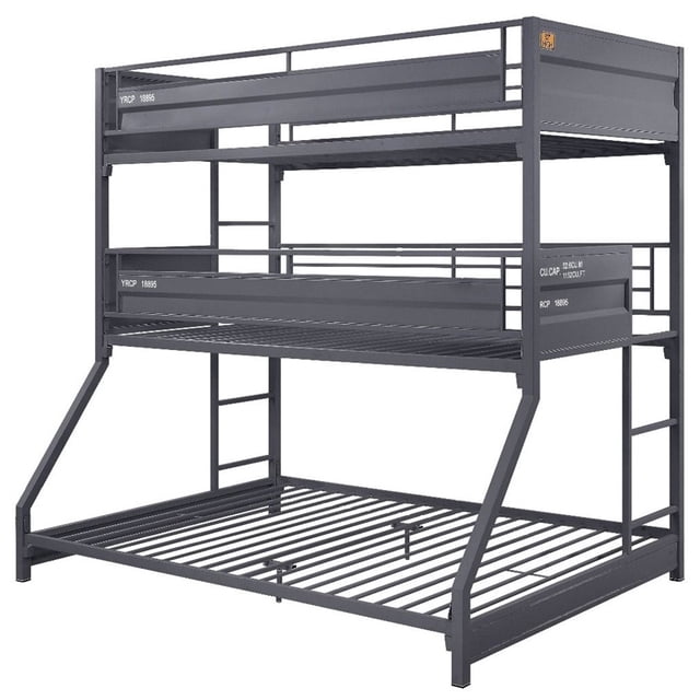 ACME Lit Superposé Triple en Métal Simple sur Simple en Gunmetal