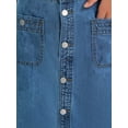 thumbnail image 5 of INSPIRE CHIC Women's Denim Skirt Button Down Front Slit with Pockets High Waist Pencil Skirt Midi Jean Skirts M Blue, 5 of 6