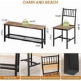 thumbnail image 2 of Juego de comedor de 4 piezas para casa con mesa con estante de almacenamiento, conjunto para comedor, 2 of 6