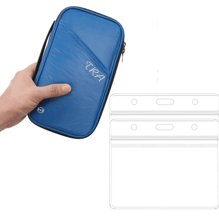 RFID Blocking Passport Holder And Vax Card Holders- Blue