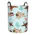 thumbnail image 2 of Fotbe Cute Pug Dogs Laundry Basket with Handles, Waterproof Large Laundry Hamper, Wash Bag for Corner Dorm, Rolling Laundry Basket with Handles-Small, 2 of 8