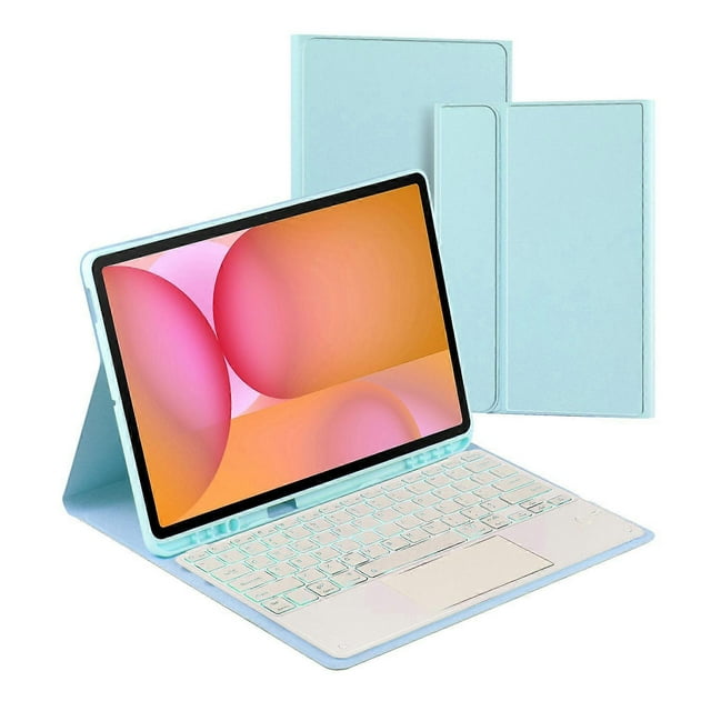 Étui pour Tablette en Cuir avec Clavier Bluetooth Rétroéclairé à Pavé Tactile Compatible PST-X620, Cadeau de Haute Qualité