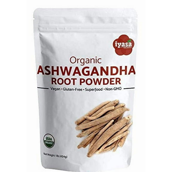 Organic Ashwagandha Powder Withania Somnifera Premium 16 oz/454 gm/1 lb Pound Raw Superfood Boosts Sleep and Energy Resealable