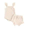 thumbnail image 1 of Plebaso Baby Girls Sleeveless Tops Triangle Shorts Two-Piece Set Solid Color Casual Summer Clothes Suits, 1 of 7