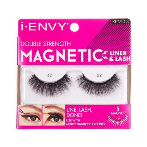 Kiss I Envy Double Strength Magnetic Eyelashes 3D 02, 1 Ea