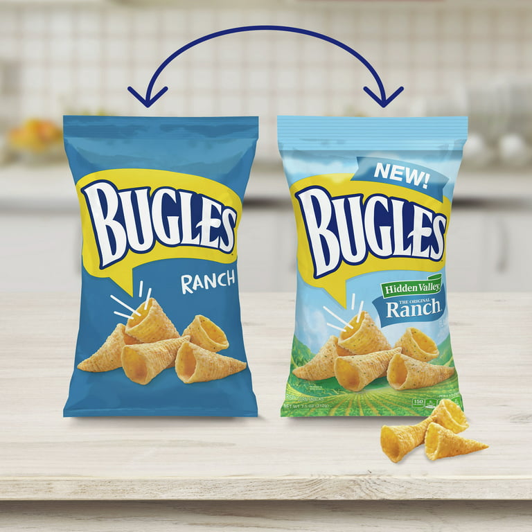Bugles Corn Snacks, Crispy, Ranch - 7.5 oz