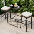 thumbnail image 5 of Costway 3 PCS Outdoor Swivel Bar Set with 2 Chairs, Tempered Glass Top, Soft Cushions, 5 of 10