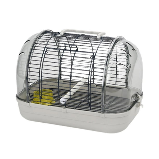 Jaula para pájaros Villa, jaula ligera para transporte de pájaros con ventana visible extraíble. Gris