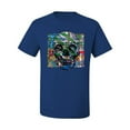 thumbnail image 2 of Wild Bobby, Colorful Abstract Skull Face Streetwear Men's Graphic T-Shirt, Royal, 2XL, 2 of 3