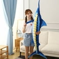thumbnail image 5 of 140cm Huge Simulation Bluefin Tuna Plush Toys Stuffed Soft Blue Marlin Makaira Mazara Plush Pillow Fish Toys Creative Decoration, 5 of 7