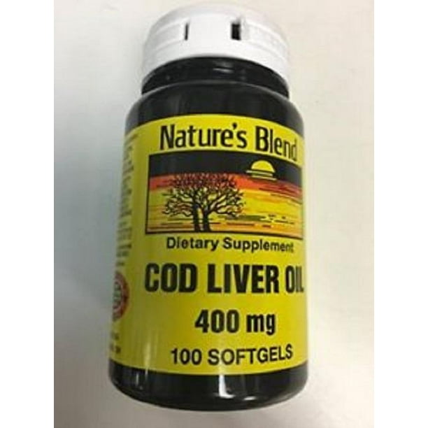 Nature's Blend Cod Liver Oil Capsules, 100ct 079854600209A389 Walmart