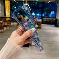 thumbnail image 3 of Compatible with iPhone 15 Pro Max 6.7" Phone Case Plating Bling Colorful Mandala Boho Floral Clear Cover Soft TPU Cute Camera Protection Shockproof Back for Women Girls iPhone Case, Blue, 3 of 4