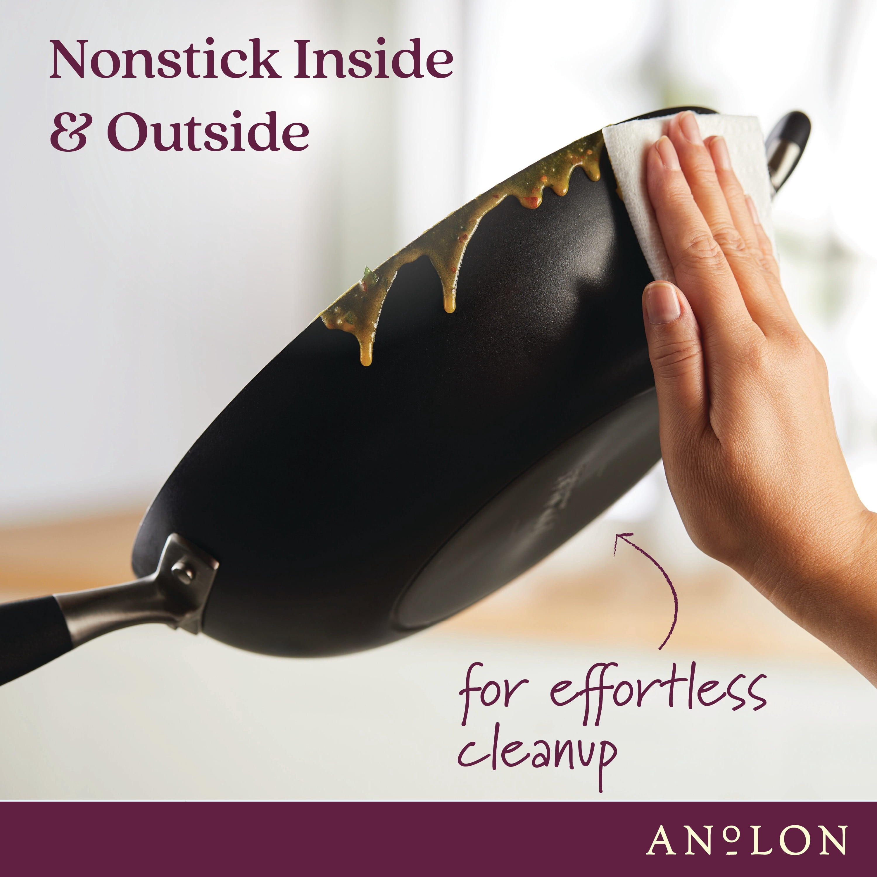 Anolon Advanced Home 12" Hard-Anodized Nonstick Deep Frying Pan with Lid, Onyx