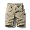 thumbnail image 2 of Men's Heavy-Duty Multi-Pocket Cargo Shorts, Outdoor Beach Work Short Pants with Quick-Dry Fabric & Reinforced Hem ,Khaki L, 2 of 5