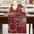 thumbnail image 3 of Table Runners 72 Inches Long Dress Scarves, Red Flowers Farmhouse Kitchen/Dining Table Runner, Coffee Tablerunners, Spring Floral Botanical Modern Art 18x72 Inch, 3 of 9
