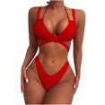 thumbnail image 2 of Babysbule Women's Bikini Sets Swimsuit Summer Ladies Solid Swimwear Two-piece Slim Bikini Straped Bathing Suit, 2 of 7