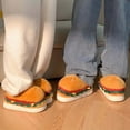 thumbnail image 5 of Kilaqueen Cozy Plush Scuff Slippers for Women and Men, Cute Hamburger Creative Home Shoes with Memory Foam, Funny Winter Warm Slippers Indoor Outdoor, 5 of 8