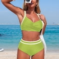 thumbnail image 5 of Duqingm Womens High Waisted Bikini Women's Bikini Set Halter Triangle Swimsuit 2 Piece Bathing Suit Green,M, 5 of 7