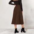 thumbnail image 4 of Women’s Corduroy High Waist A-Line Midi Skirt with Front Button Down Closure and Classic Fit for Daily Wear Brown S, 4 of 8