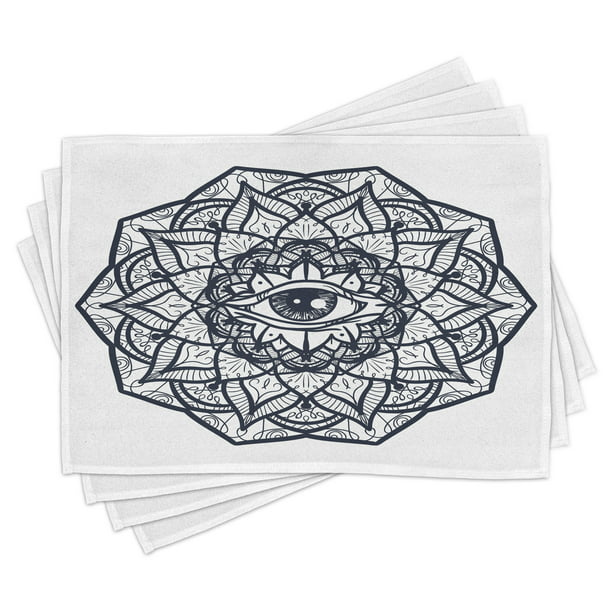 Op en neer gaan Haven samen Occult Placemats Set of 4 Abstract Ornamental Eye with Ethnic Mandala Form  Providence Energy in Action Design, Washable Fabric Place Mats for Dining  Room Kitchen Table Decor,Black White, by Ambesonne - Walmart.com