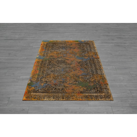 Barcelona Black Multi Oriental Contemporary Area Modern Contemporary Area Rug Tapis Carpet For Living Room Bedroom Kitchen Carpet For Living Room Bedroom