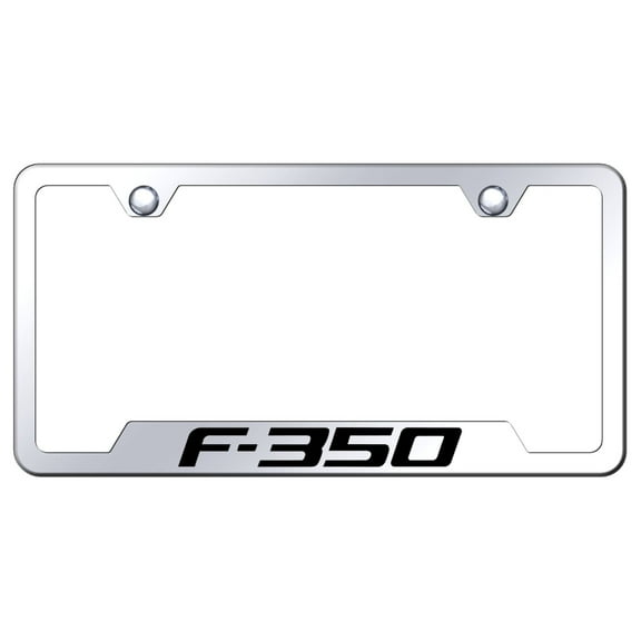 Ford F-350 Laser Etched Logo Cut-Out License Plate Frame (Chrome)