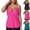Hot Pink, variant on Womens Summer Tankini Top Casual Twist V Neck Flowy Padded Bathing Suit Tops Vacation Beach Modest Swim Tank Top No Bottom