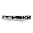 thumbnail image 4 of 925 Sterling Silver Stackable Expressions Polished Enameled Friends Ring Size: 5; for Adults and Teens; for Women and Men, 4 of 5