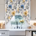 thumbnail image 4 of Abstract Flower Swag Curtain Valance for Windows, Vintage Blue Yellow Floral Window Treatments Short Swag Topper for Kitchen Windows Bathroom Bedroom, 36"x45", 4 of 8