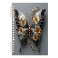 thumbnail image 2 of Wirebound Notebook Hardcover Spiral Notebooks Silver and Black Butterfly, 60 Pages, 80 GSM, 5.7 x 8.3in, 2 of 7