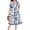 6601-Blue white, variant on Womens Plus Size Dress 4X Daily V Neck Floral Print Black Maxi Dress Short Sleeve Elastic Waist Summer Spring Dress with Pockets for Outing 4XL 24W 26W