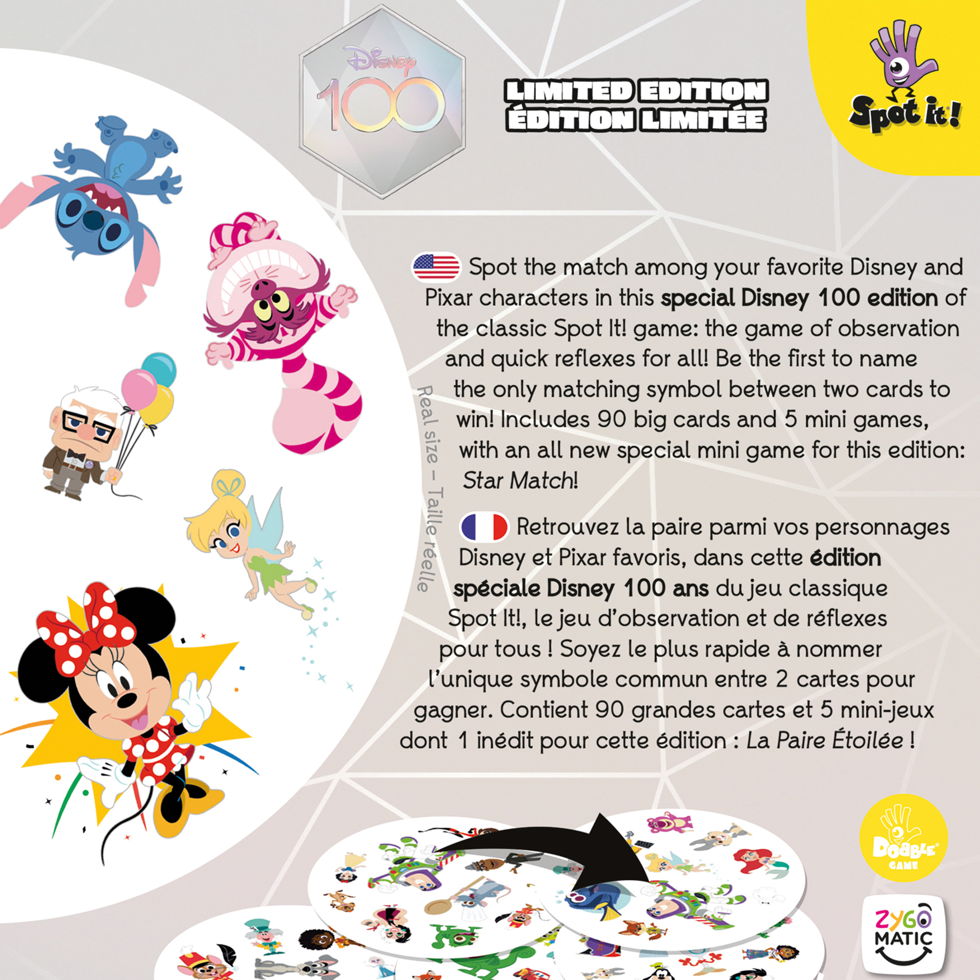 Spot It Disney 100th Anniversary Family Card Game for Ages 6 and up, from Asmodee - image 3 of 5