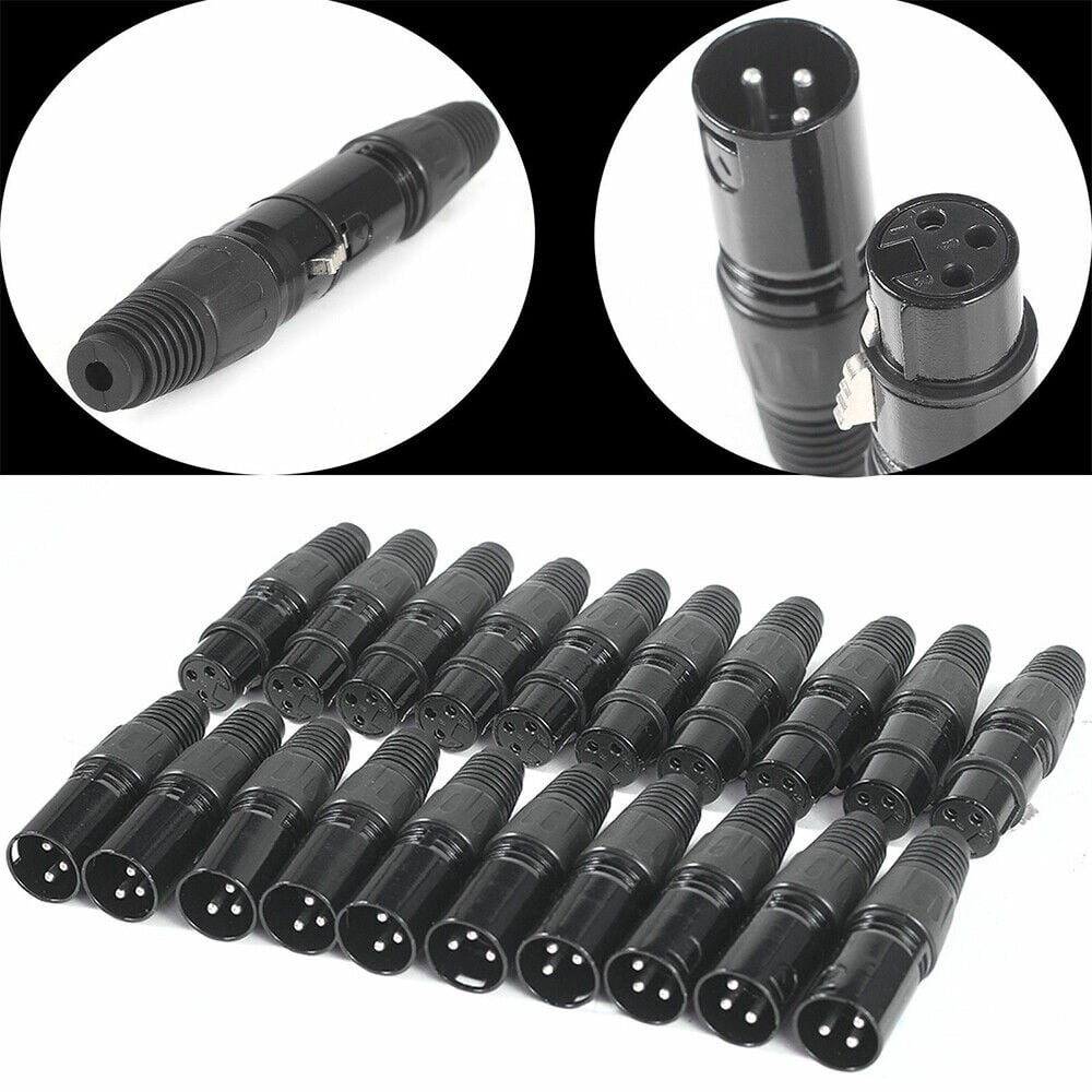 Cocobaby 10/20/30/40Pair Microphone Connector XLR DMX 3 Pin Male&Female MIC Connector Plug Audio