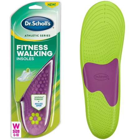 Dr. Scholl's W 6-10 Fitness Walking Arch & Heel Support Insoles 1 Pair (Best Women's Walking Shoes With Arch Support)