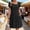 Dresses-356Black, variant on Dresses for Women Square Neck Short Sleeve A-Line Dress with Pockets Button Detail Casual Swing Midi Dress Work Office Church Vacation Wear Beige XXL