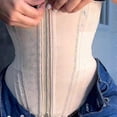 thumbnail image 1 of Women's Double Compression Waist Trainer with Adjustable Zipper and Hook-Eyes for Flat Belly - Body Shaping Corset Solution, 1 of 5